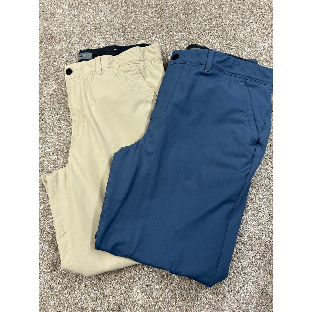 Lot‎ of 2 VRST Mens Performance Jogger and Chino Pants Size 36 Tan Blue #0512